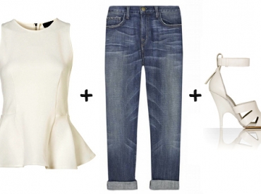 Top péplum + jean boyfriend = le bon mix
