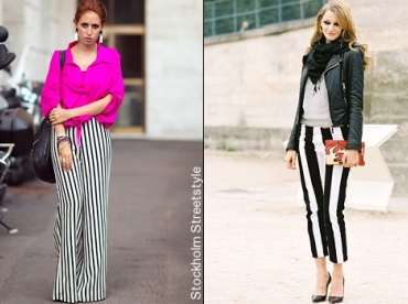 Le pantalon à rayures verticales