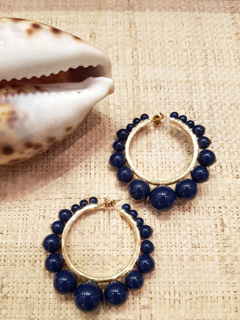 Croles + perles lapis-lazuli = le bon mix