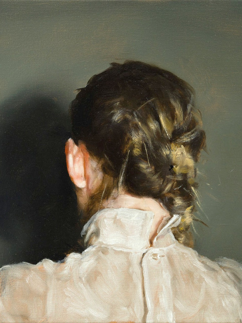 Mlant timidit et fminit dlicate, le modle de ce tableau de Michal Borremans meut