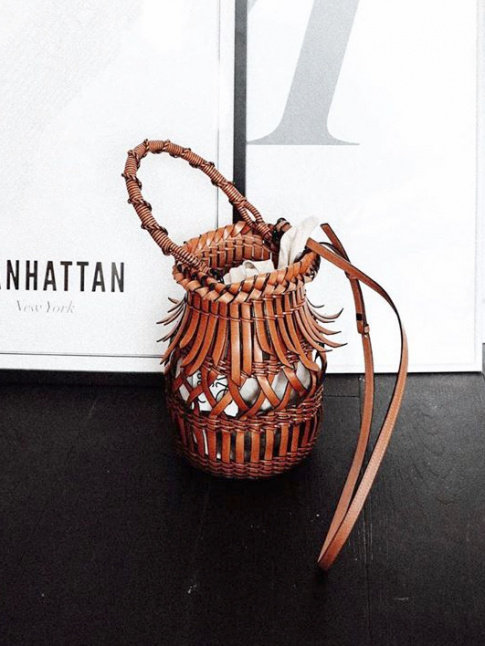 Panier artisanal + cuir = le bon mix