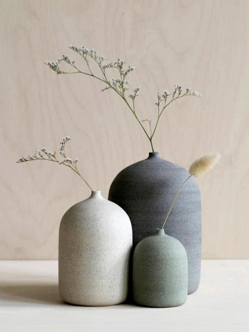 Mlant jeux de volumes, douceur et teintes mlancoliques, ces vases ont tout bon !