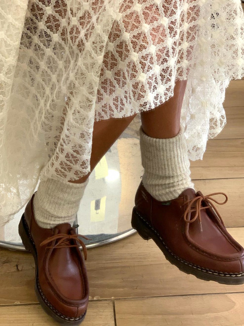 Dentelle dsute + cuir masculin = le bon mix