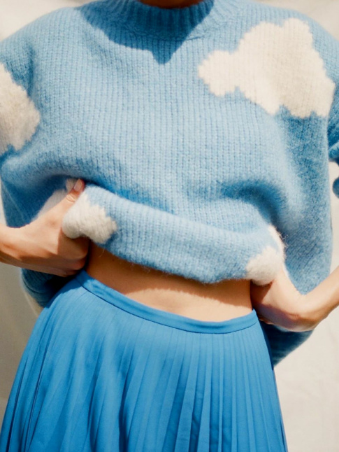 Imprim nuage + pull oversize = le bon mix
