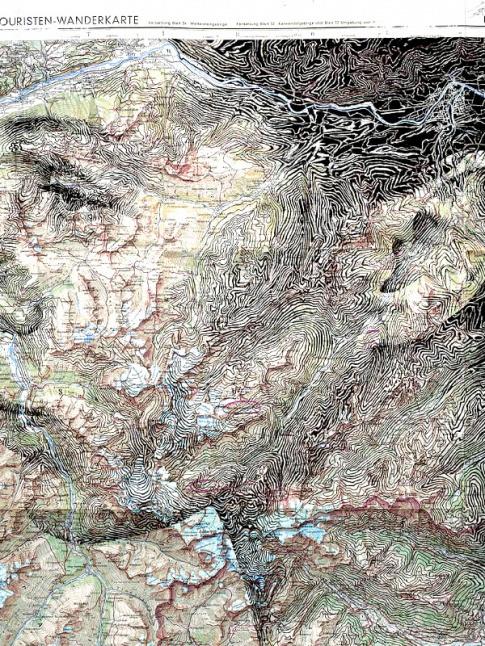 Fusionnant visages et cartes topographiques, les oeuvres d'Ed Fairburn ensorcellent...