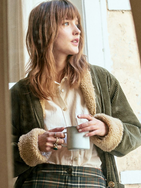 Oui au mix texture chaleureuse, dtails dsuets et fminit boyish !