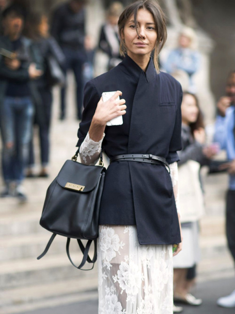 Blazer + dentelle = le bon mix