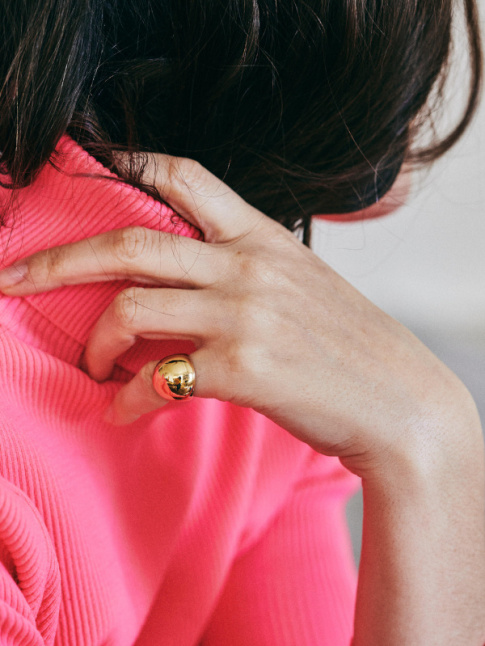 Pull-over rose fluo + bague 