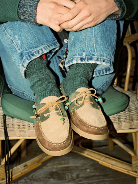 Chaussettes paisses + chaussures bateau = le bon mix