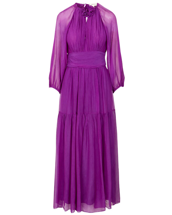 Robe longue col V drape | Violet - Ba&sh