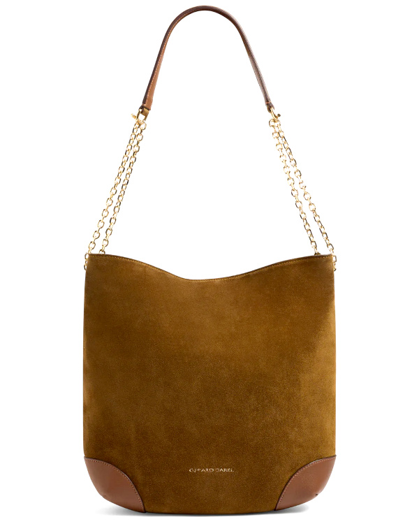 Sac hobo en cuir velours