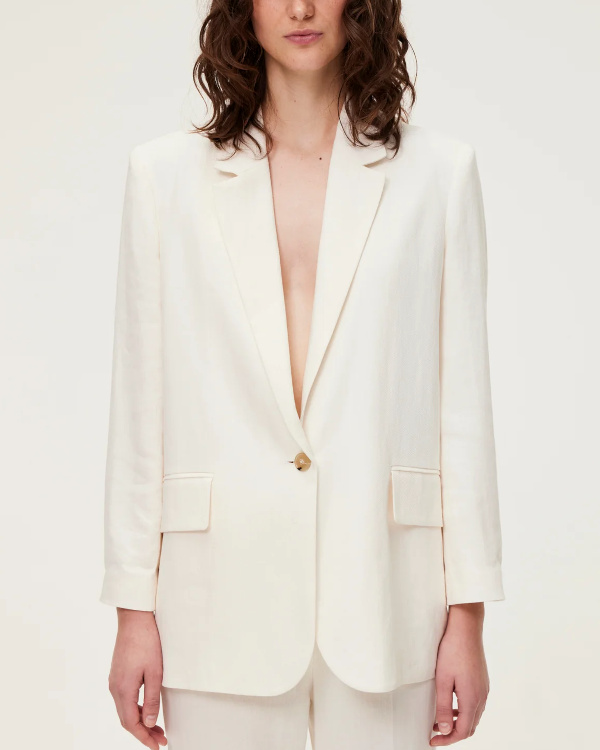 VESTE AMPLE EN LIN MLANG blanc