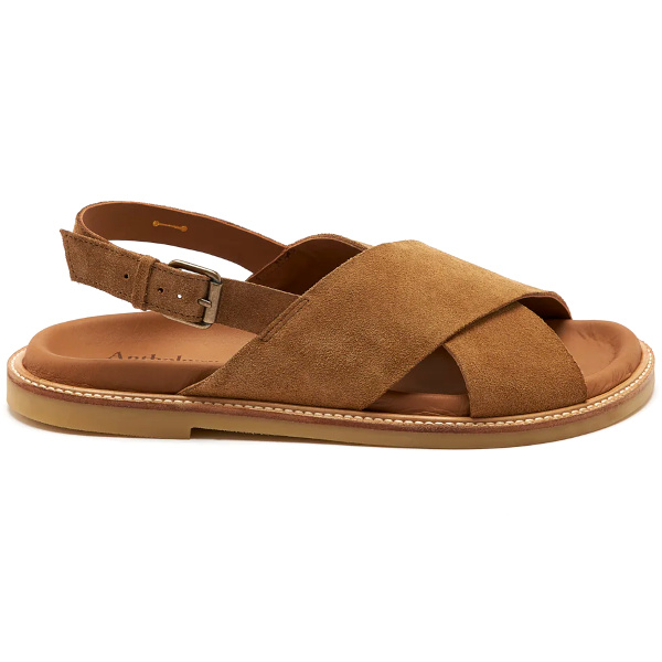 Sandales en cuir camel