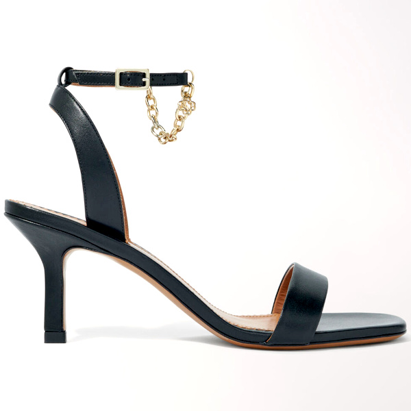 Sandales en cuir noir  talons