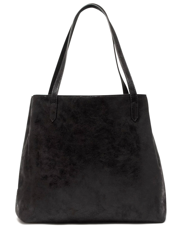 Sac cabas mtallis grand format femme noir