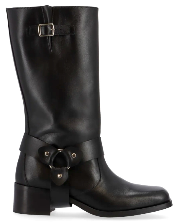 Bottes biker en cuir | Noir