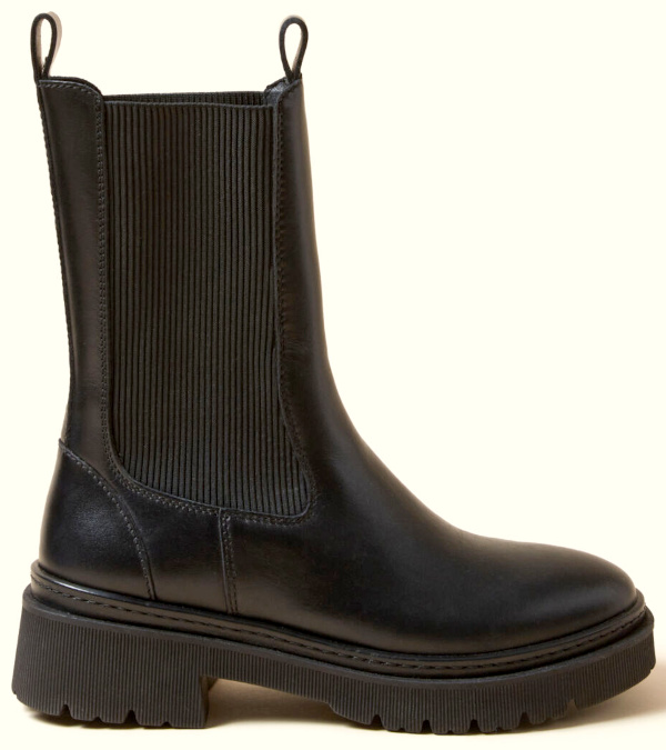 BOTTES CHELSEA CUIR NOIR