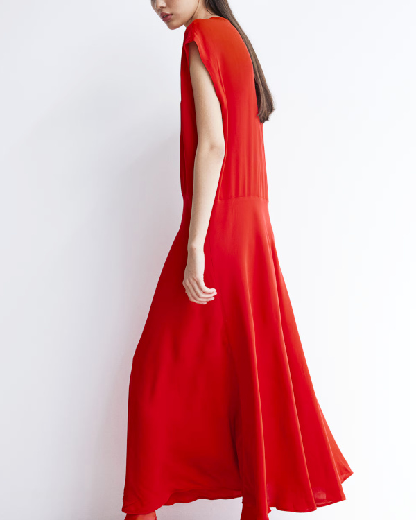 ROBE AVEC JUPE COROLLE rouge