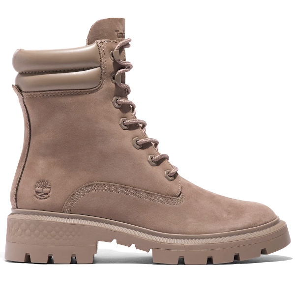 Bottine mi-haute impermable  lacets pour femme en beige Timberland