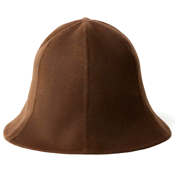 chapeau en tissus double face marron