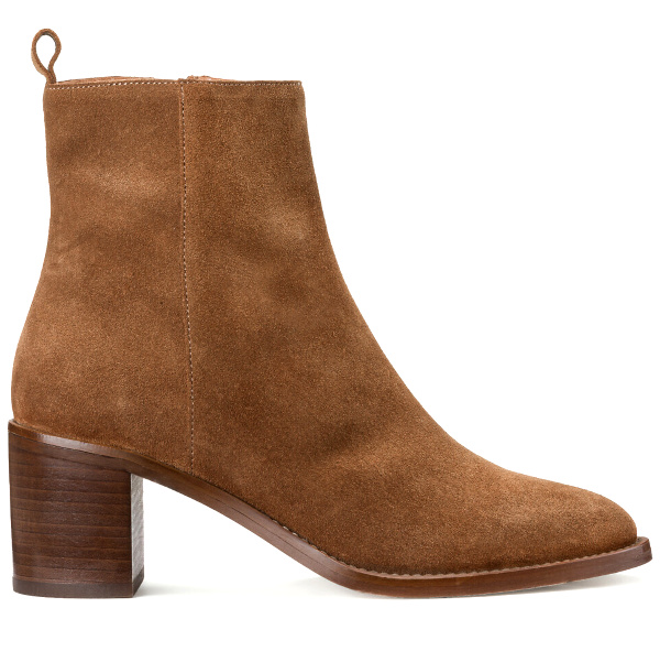 Boots  talon en cuir sud marron