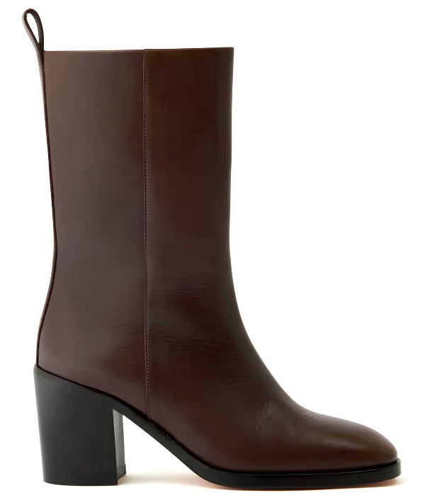 bottes  talon en cuir bne marron fonc