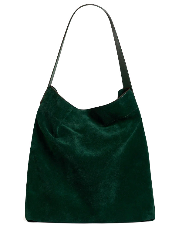 Sac en cuir velours vert