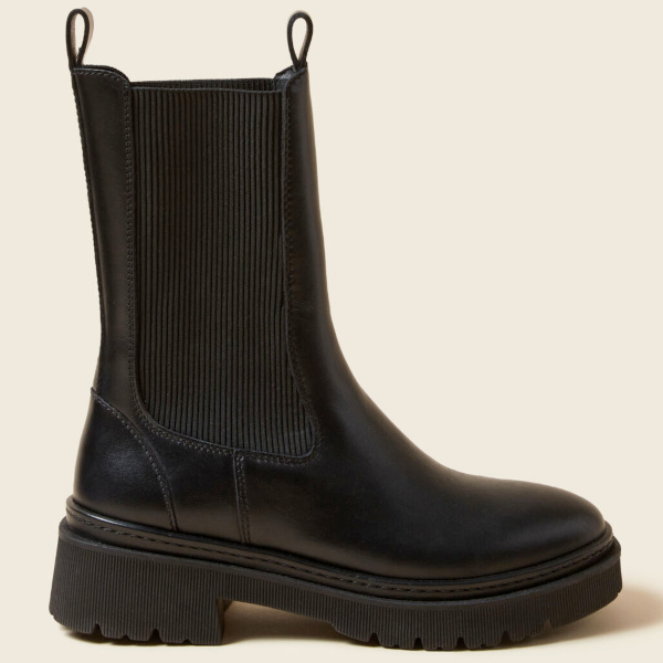 BOTTES CHELSEA CUIR NOIR