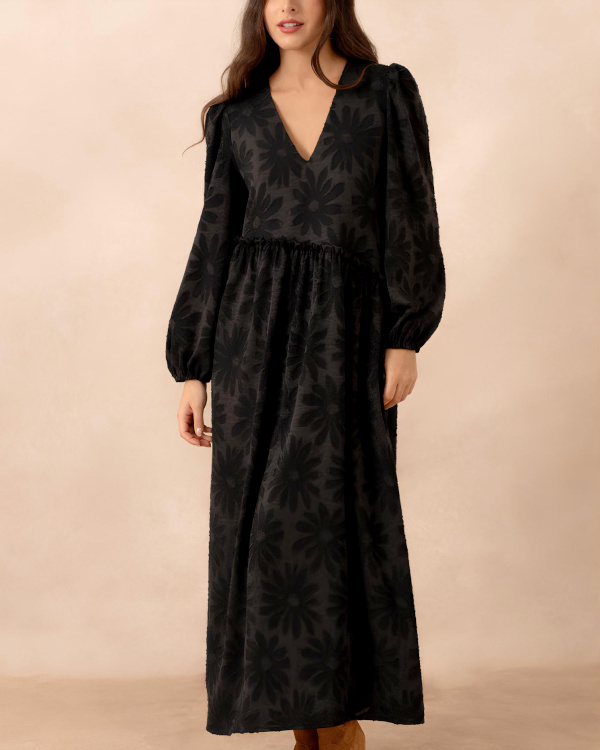 Robe fleurie noire