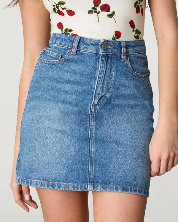 MINI JUPE EN DENIM INDIGO BLEU