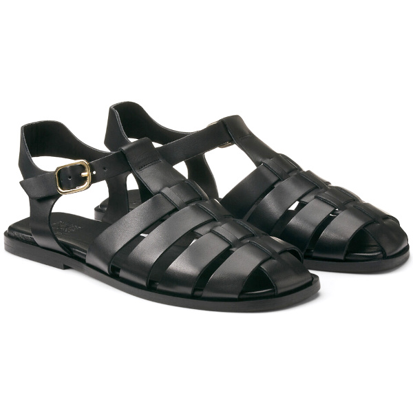 Sandales fermées en cuir