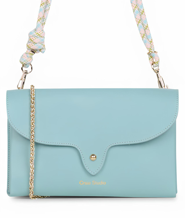 Pochette de soirée en cuir - Bleu