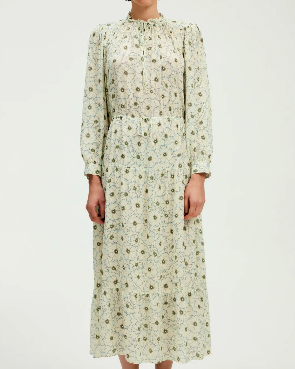 Robe longue imprimé pivoines
