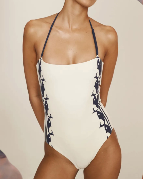 Maillot 1 Pice Marine Fibres Recycles | Crme