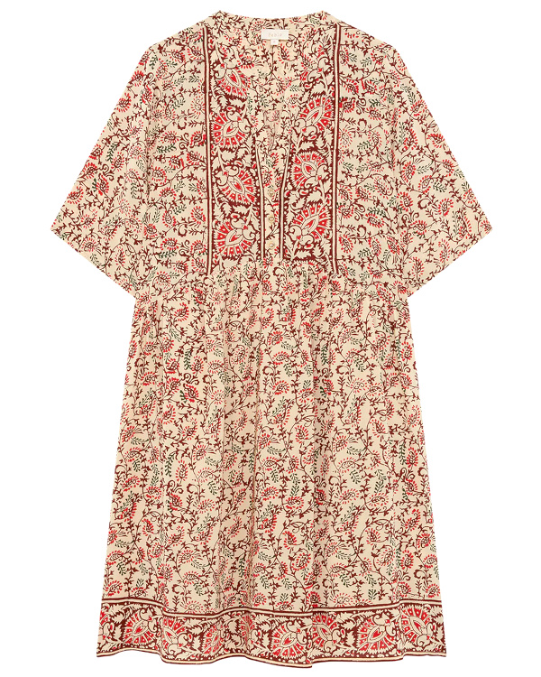 Robe courte et droite imprim cachemire