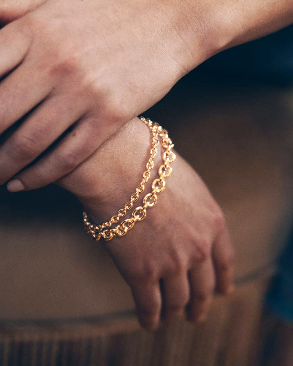 Maxi bracelet doré à l'or fin - Doré
