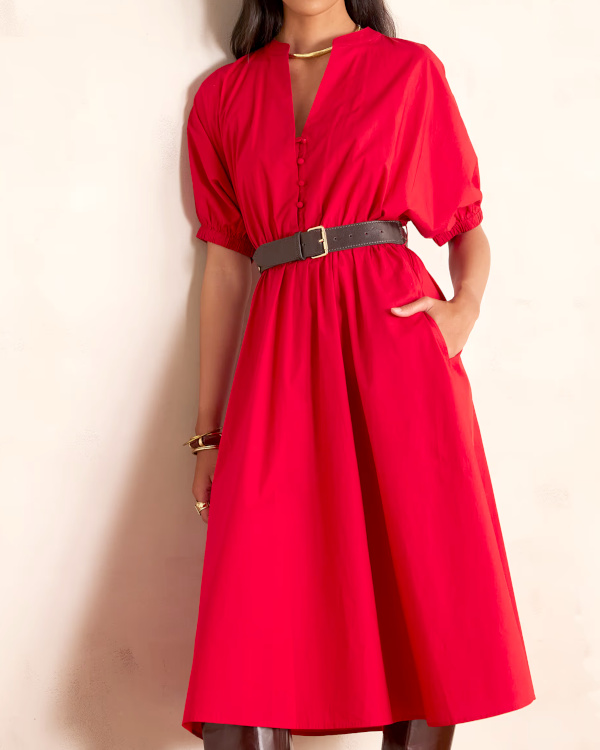 ROBE EN COTON rouge