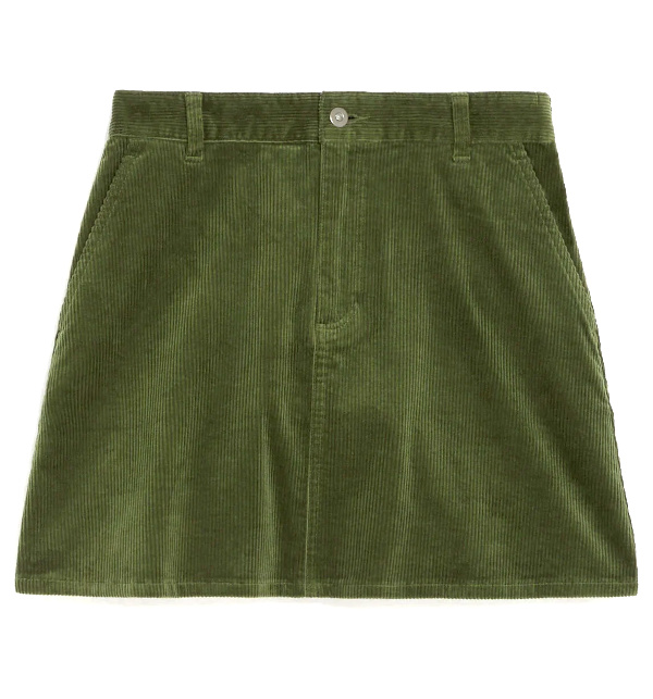 Jupe courte en velours côtelé