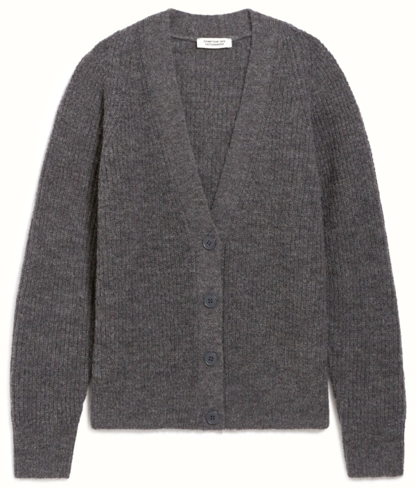 Cardigan col V gris
