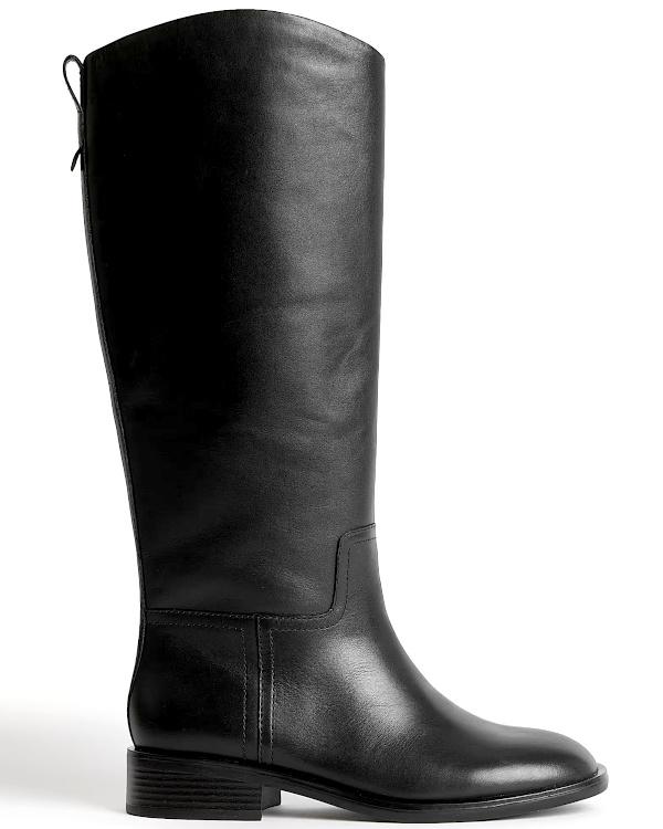 Bottes cavalières larges en cuir hauteur genou