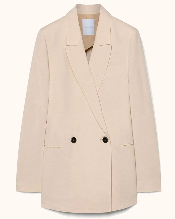 Veste De Costume Croisée - Rose