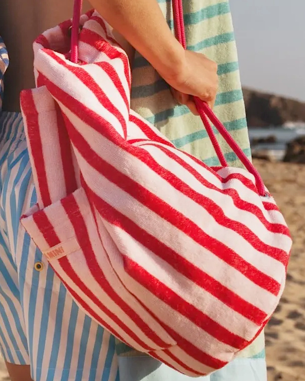 Sac à Dos Poche Rayé Eponge | Rose