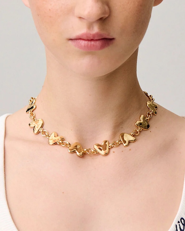 Collier cœurs martelés