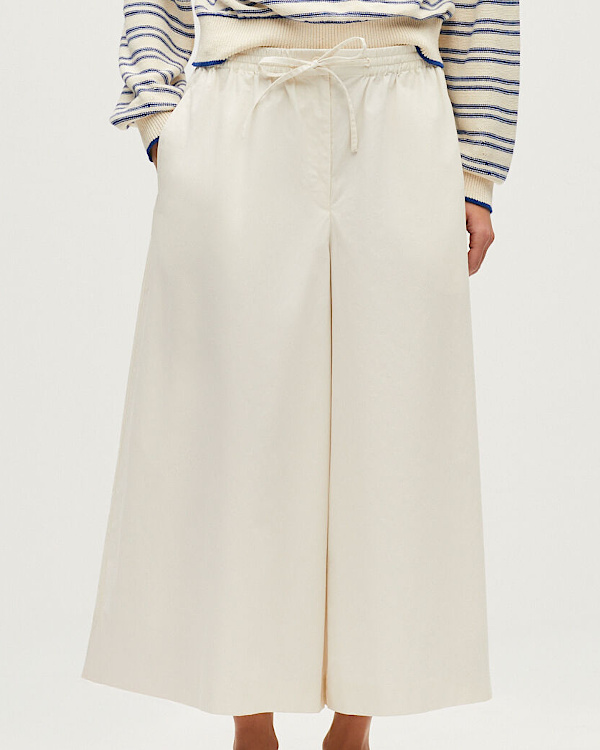 Jupe-culotte en popeline de coton