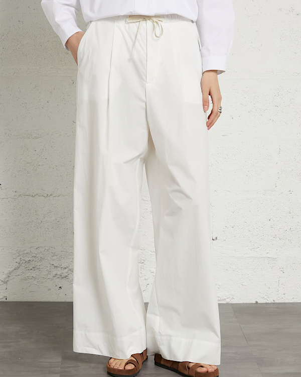 Pantalon large en coton bio hugues | Blanc