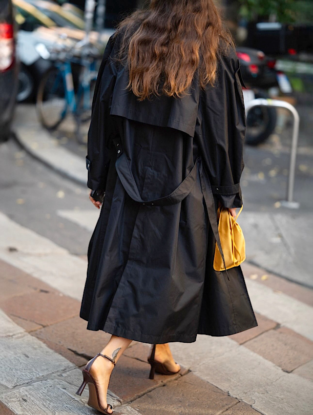 Sandales hautes perchées + maxi trench = le bon mix