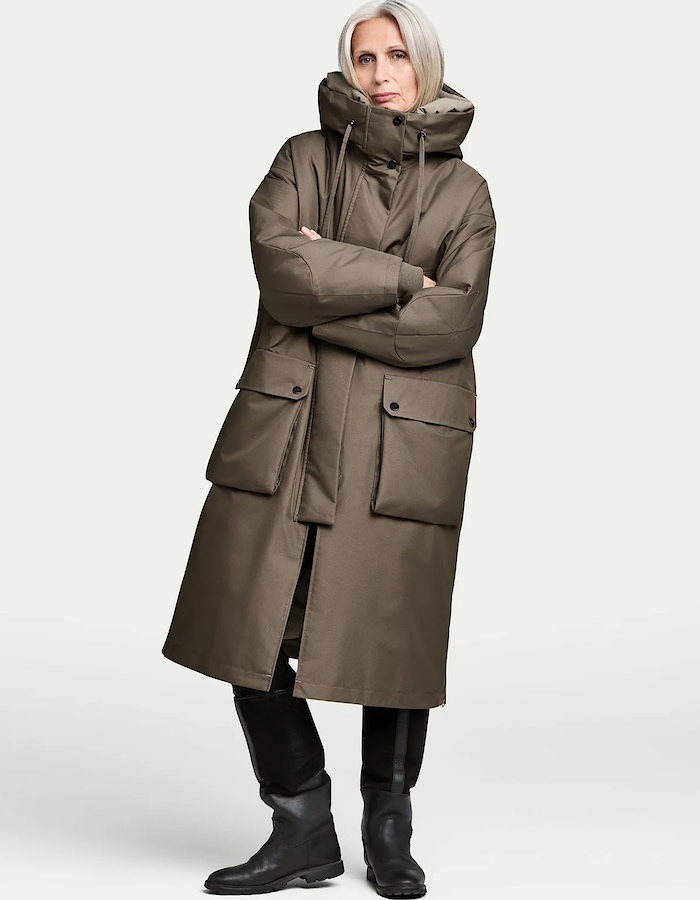 parka-manteau taupe